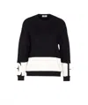 Elisabetta Franchi Inlaid Logos Colour-block Crewneck Sweater