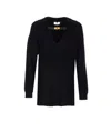 Elisabetta Franchi Ribbed Wool Blend Sweater In Black