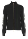 Elisabetta Franchi Zip-up High Neck Cardigan In Black