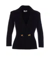 Elisabetta Franchi Black Double-breasted Blazer With Golden Buttons In Black