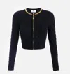 Elisabetta Franchi Jewel Zip Puller Cardigan Sweaters And Cardigans Black In Black