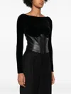 Elisabetta Franchi Velvet Bustier Top In Black