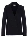 Elisabetta Franchi Double-breasted Knit Jacket With Embroidery Clothing In Black