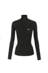 Elisabetta Franchi Maglia A Costine Con Taschino Nero In Black