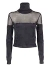Elisabetta Franchi Fitted Round Neck Knit Top In Black