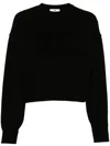 Elisabetta Franchi Logo Patch Drop Shoulder Sweatshirt In Black