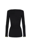 Elisabetta Franchi Long-sleeved Sweater In Nero Neri E Grigi