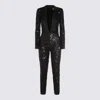 Elisabetta Franchi Sequin Trousers V-neck Embellished Detail In Black
