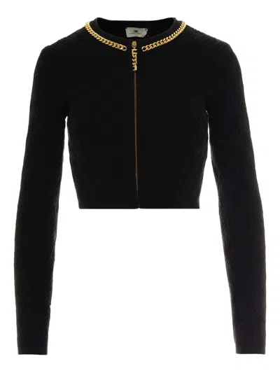 ELISABETTA FRANCHI SWEATERS BLACKS AND GREYS