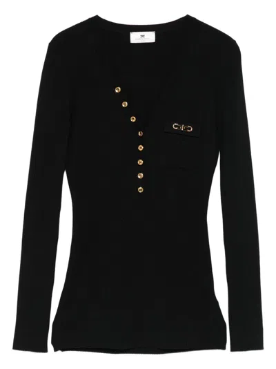 ELISABETTA FRANCHI SWEATERS BLACKS AND GREYS