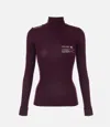 Elisabetta Franchi Ribbed Turtleneck Sweater In Brown