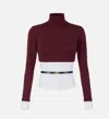 Elisabetta Franchi Sweater With Shirt Effect Bottom In Burgundy