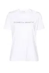 Elisabetta Franchi Rhinestone-embellished Crewneck T-shirt In Gesso Bianco