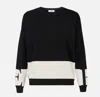 Elisabetta Franchi Inlaid Logos Colour-block Crewneck Sweater In Black