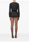 Elisabetta Franchi Sequin-thread Wool Crop Top In Nero/silver
