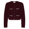 Elisabetta Franchi Cardigan In Rouge Noire Boucle In Red