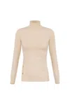 Elisabetta Franchi Viscose Turtleneck With Buttons On The Side In White
