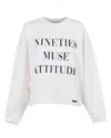 Elisabetta Franchi Oversized Sweatshirt With Bold Text Graphics In White