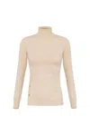 Elisabetta Franchi Viscose Turtleneck With Buttons On The Side In White
