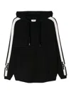 Elisabetta Franchi Side-stripe Hooded Jumper In Blanco