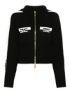 Elisabetta Franchi Logo-jacquard Hooded Cardigan In Blanco