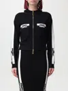 Elisabetta Franchi Logo-jacquard Hooded Cardigan In Schwarz