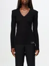 Elisabetta Franchi Black Ribbed Top In Black