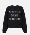 Elisabetta Franchi Sweatshirt With Lettering Print In Black