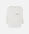 Elisabetta Franchi Fleece Top With Details In Poplin Fabric Clothing In White