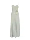 Elisabetta Franchi Sweetheart Maxi Dress In Gray