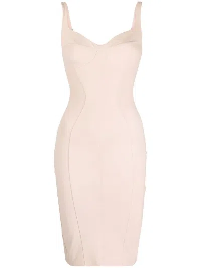 Elisabetta Franchi Sweetheart-neck Fitted Dress In Pink