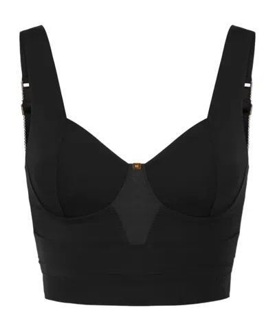Elisabetta Franchi Sweetheart-neckline Cropped Top In Black
