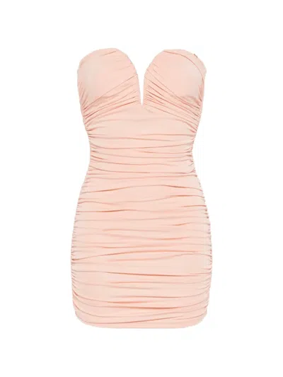 Elisabetta Franchi Sweetheart-neckline Ruched Mini Dress In Pink