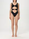 Elisabetta Franchi Knotted Cut-out High-leg Swimsuit In Black