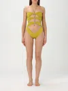 Elisabetta Franchi Chain-accented One-piece Swimsuit With Cut-out Details In Green