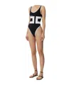 Elisabetta Franchi Swimsuit With Maxi Logo Print In Black