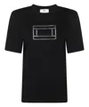 Elisabetta Franchi Crewneck Short Sleeves Straight Hem T-shirt In Black