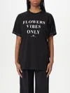 Elisabetta Franchi Jersey T-shirt With Print And Satin Bands In Black