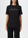 Elisabetta Franchi Rhinestones-logo Jersey T-shirt In Schwarz