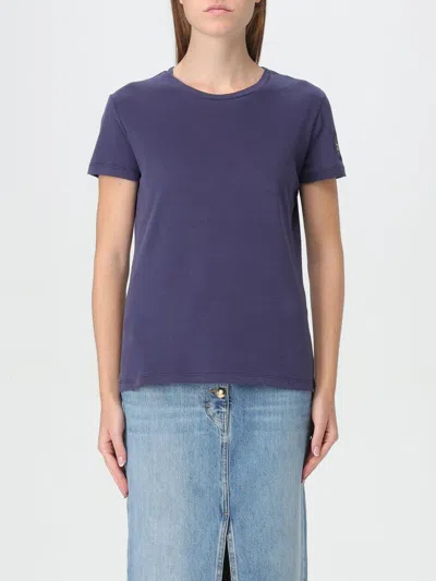 Elisabetta Franchi Jersey T-shirt With Embroidered Logo In Blau