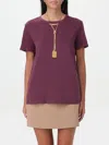 Elisabetta Franchi T-shirt  Woman Color Burgundy In Burgunderrot