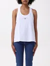 Elisabetta Franchi Jersey Tank Top With Logo In White
