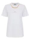 Elisabetta Franchi White Cotton Jersey T-shirt With Necklace Detail In White