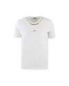 Elisabetta Franchi White Cotton Jersey T-shirt With Necklace Detail In White