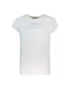 Elisabetta Franchi Crew Neck Modal T-shirt With Embroidered Thread In White