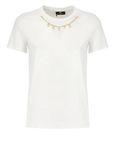 Elisabetta Franchi T-shirt With Charms In White