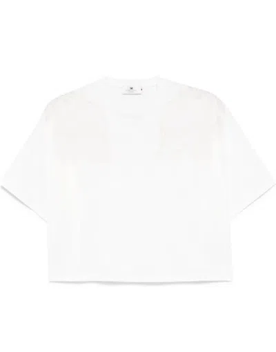 Elisabetta Franchi T Shirt With Embroidery In White