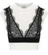 Elisabetta Franchi Blackwhite Bralette T-shirt