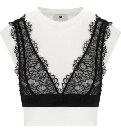 Elisabetta Franchi T-shirt With Lace Bralette