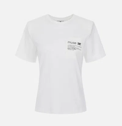 Elisabetta Franchi Chest-pocket Short-sleeve T-shirt In White
